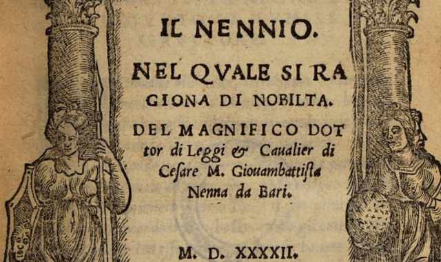 Giovan Battista Nenna: la storia del primo scrittore barese che fu pubblicato all'estero